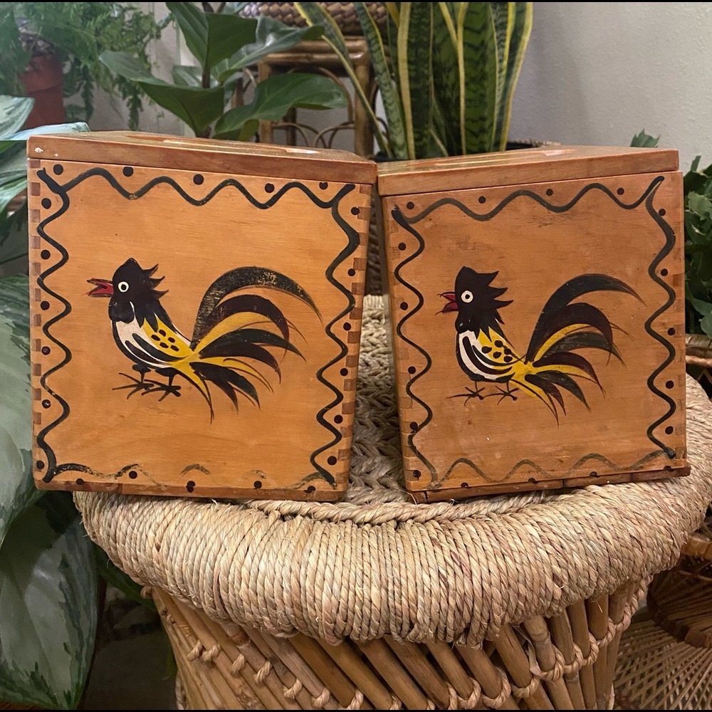 Vintage wooden canisters